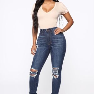 Delirious distressed skinny jeans - dark denim